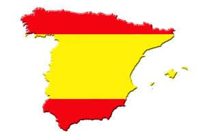 Map of Spain With Spainish Flag Coloring